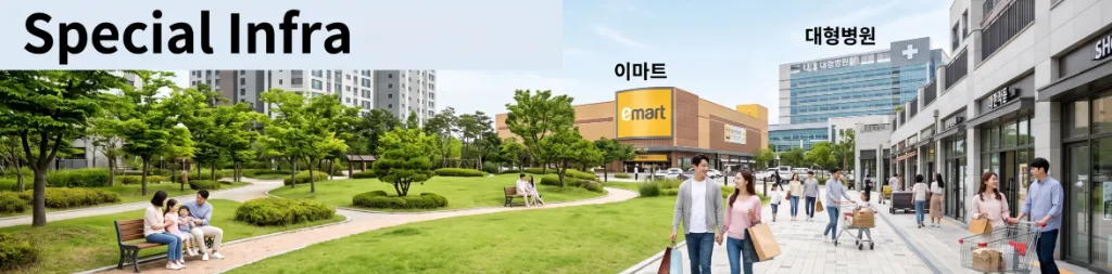 마트 및 병원 위치 생활 편의 인프라 지도