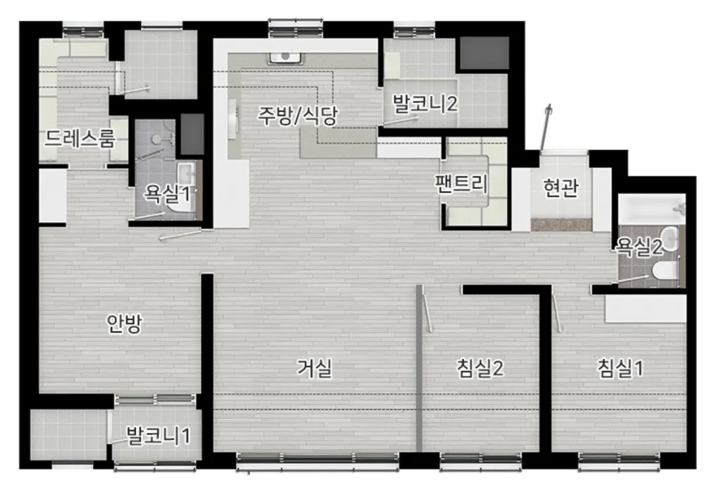 오남역 서희스타힐스 84타입 평면도