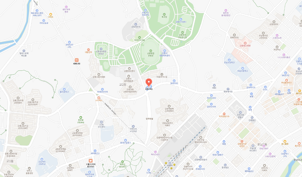 강릉 우미 린 더 프리미어 견본주택 지도